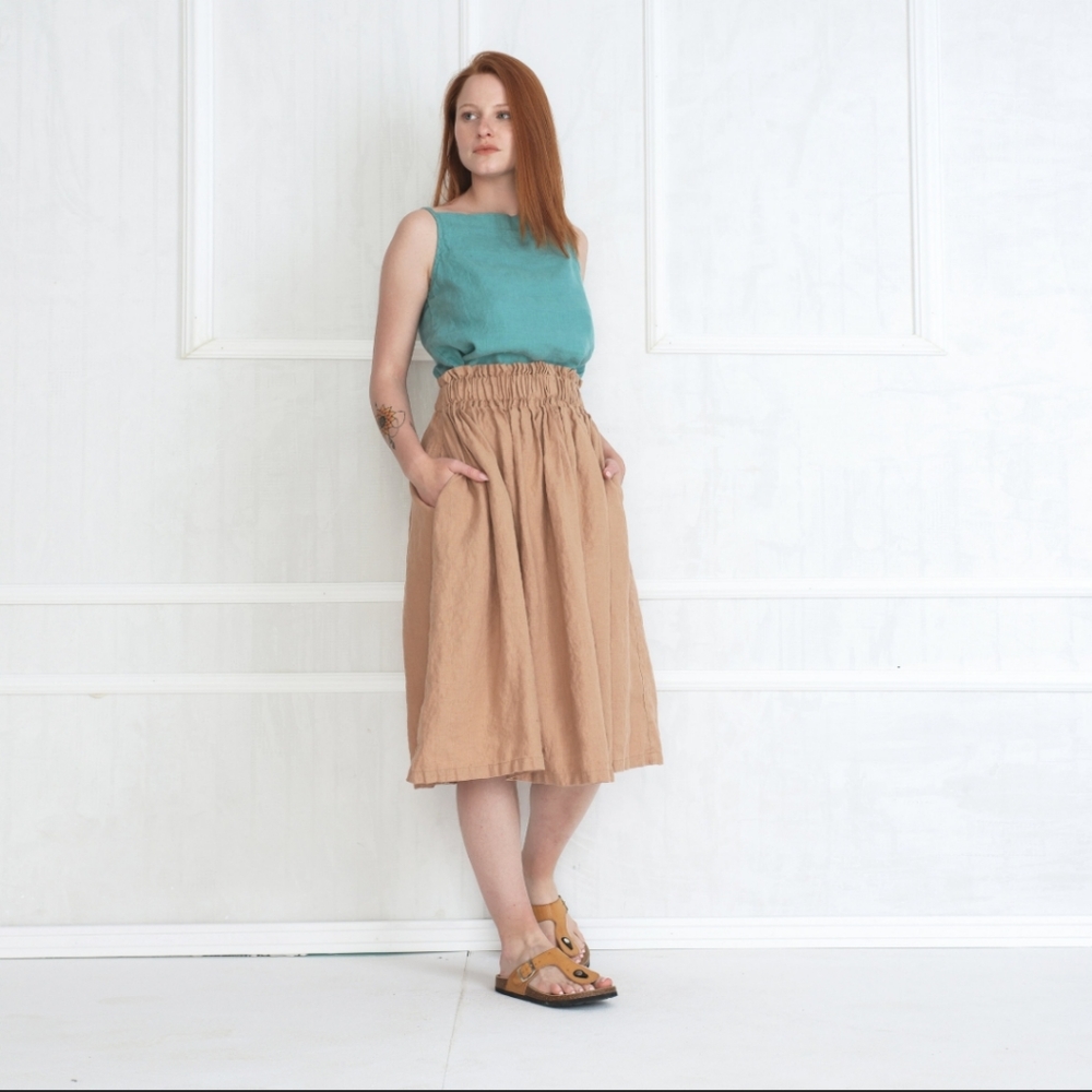 Linen Fairy Tales High Waisted Skirt